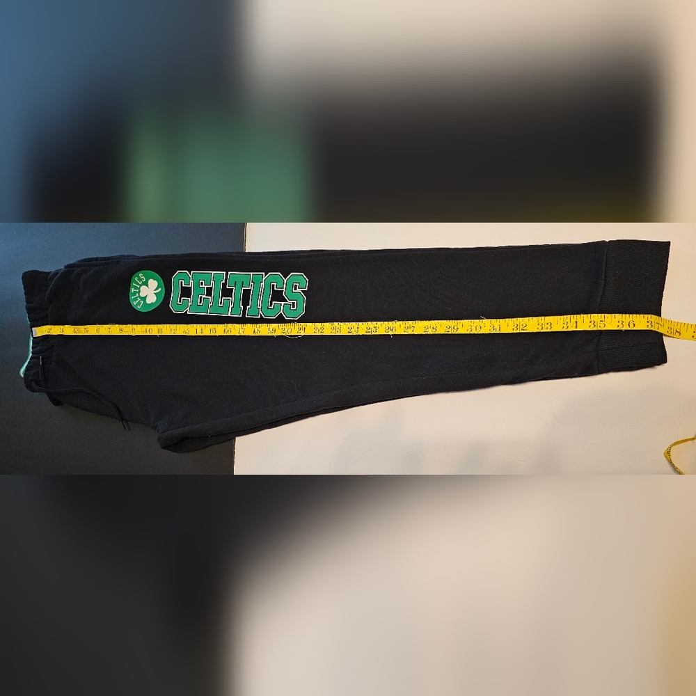 Womens Black Joggers with Green Celtics Logo UNK